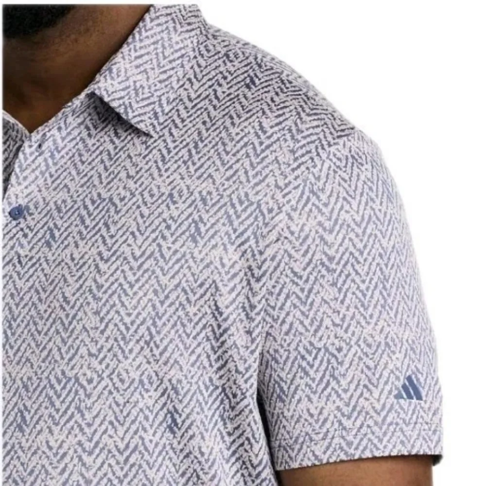 Adidas Fairway Jacquard Golf Polo Shirt Men 2X Blue Burst Pickleball Tennis Nwt